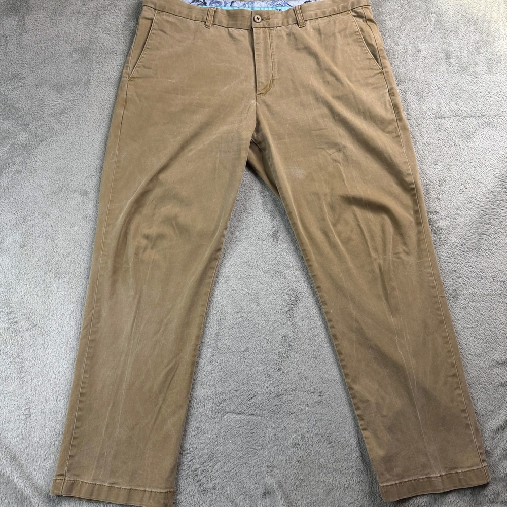 Tommy Bahama Boracay Chino Pants Mens W40xL29 Khaki‎ Cotton Tencel Flat Front